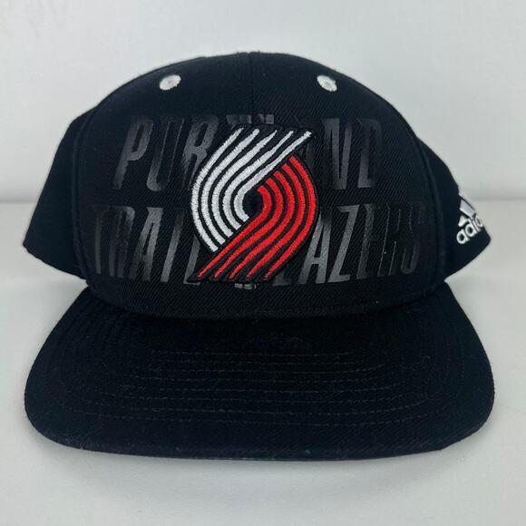 adidas Other - Adidas Portland Trail Blazers Logo Official NBA Draft Black Snapback Hat Cap OS